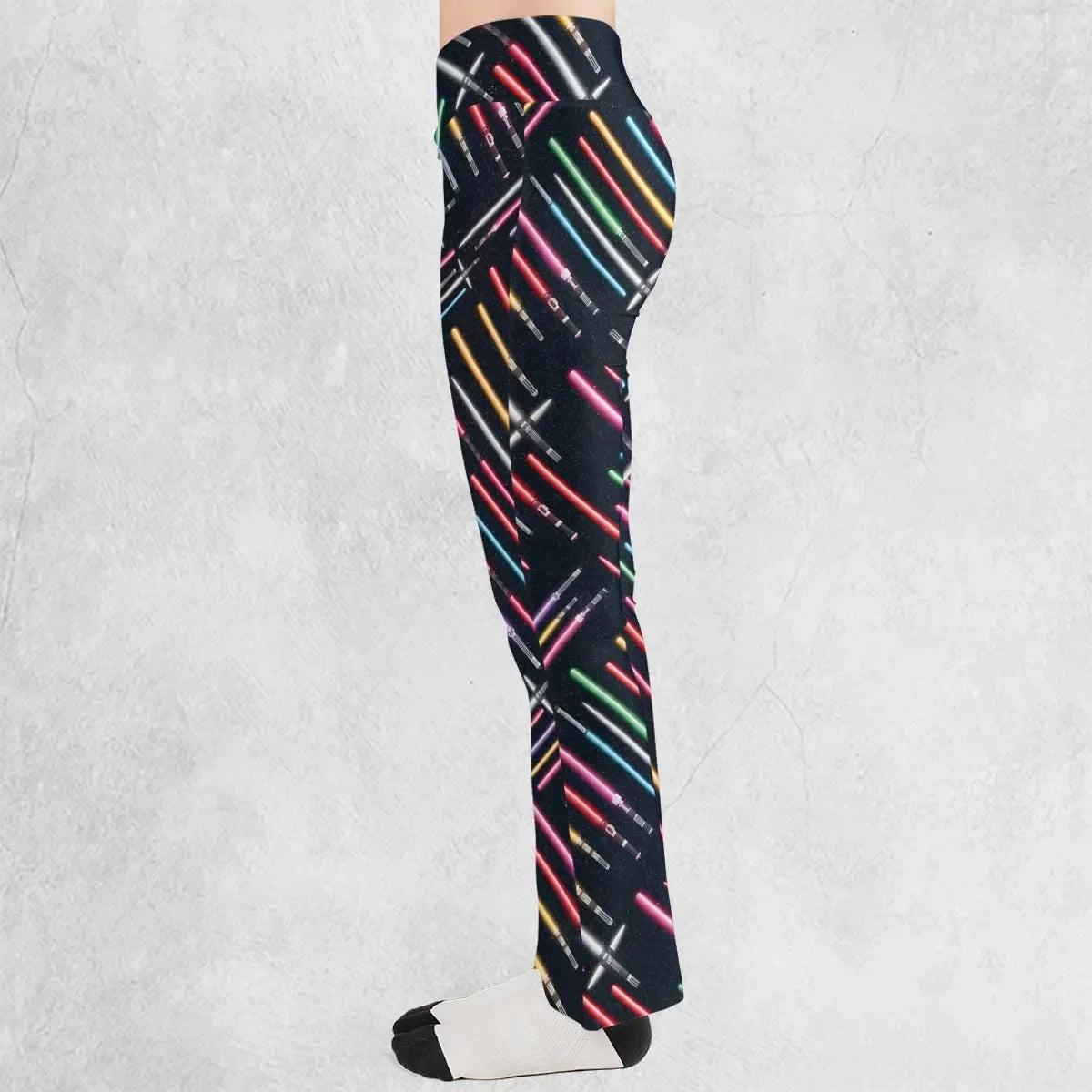 Lightsabers Star Wars Pattern Flare Leggings