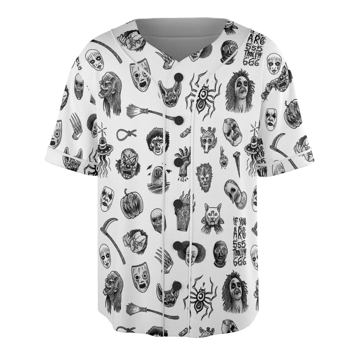 Cult Horror Characters Cryptkeeper Beetlejuice Chucky Fears of a clown Unisex Baseball Jersey