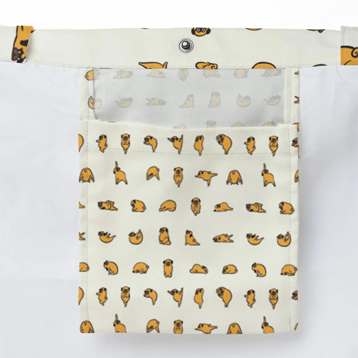 Pug Hot Yoga Pattern Large Tote Bag