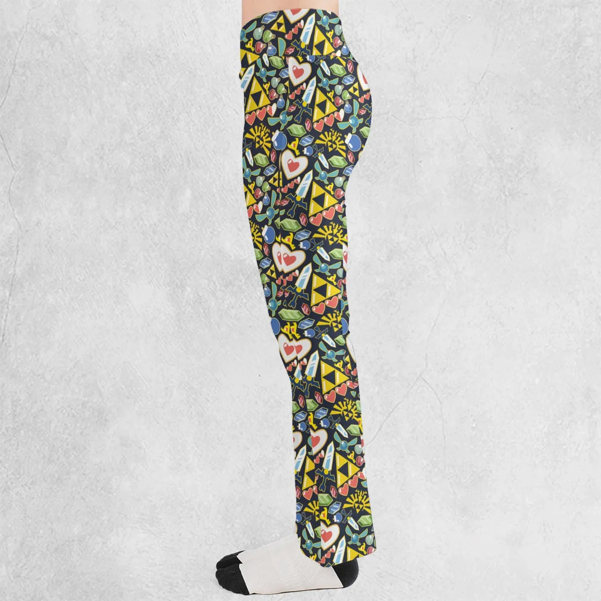 Zelda Theme Items Flare Leggings