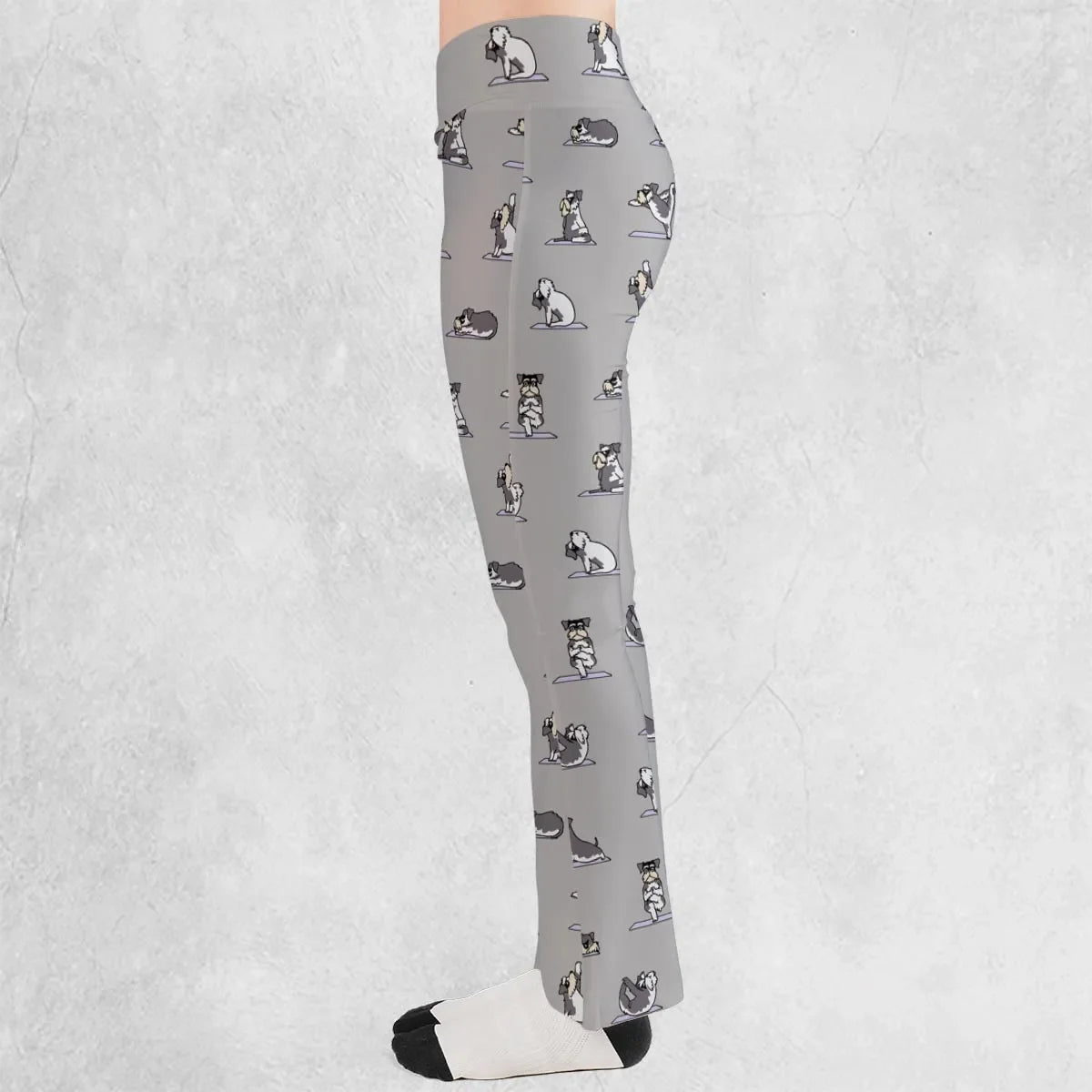 Miniature Schnauzer Yoga Pattern Flare Leggings