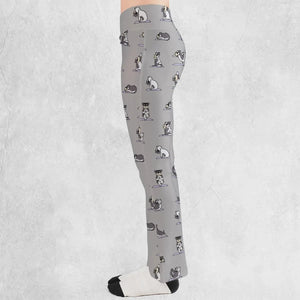 Miniature Schnauzer Yoga Pattern Flare Leggings