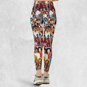 Old Black Sitcom Shows Collage Legging