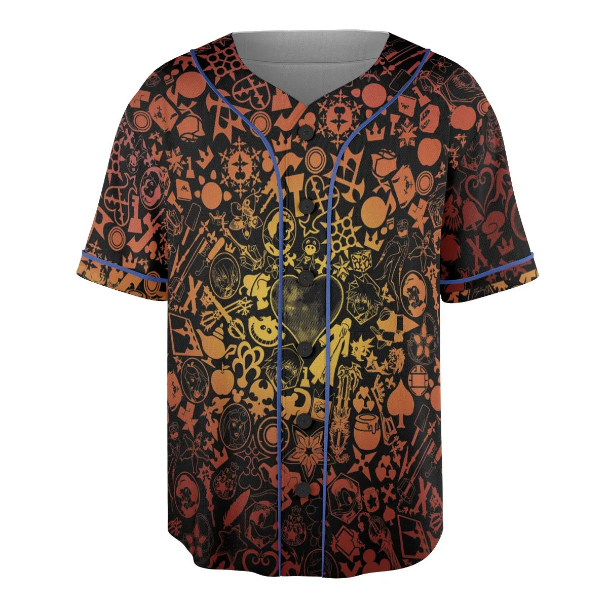 Red Key Heart Kingdom Hearts Unisex Baseball Jersey