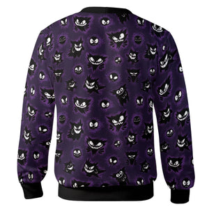 Gastly Haunter and Gengar Pokemon Pattern Cardigan