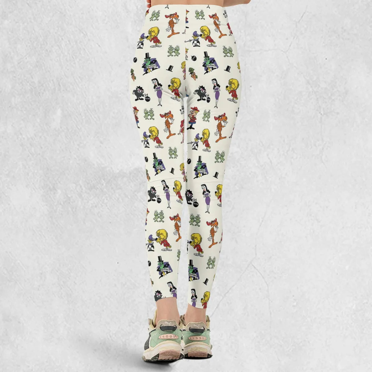 The Adventures of Rocky and Bullwinkle and Friends Characters Pattern Legging