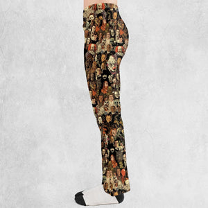 Horror Movie Characters Halloween Pattern Flare Leggings