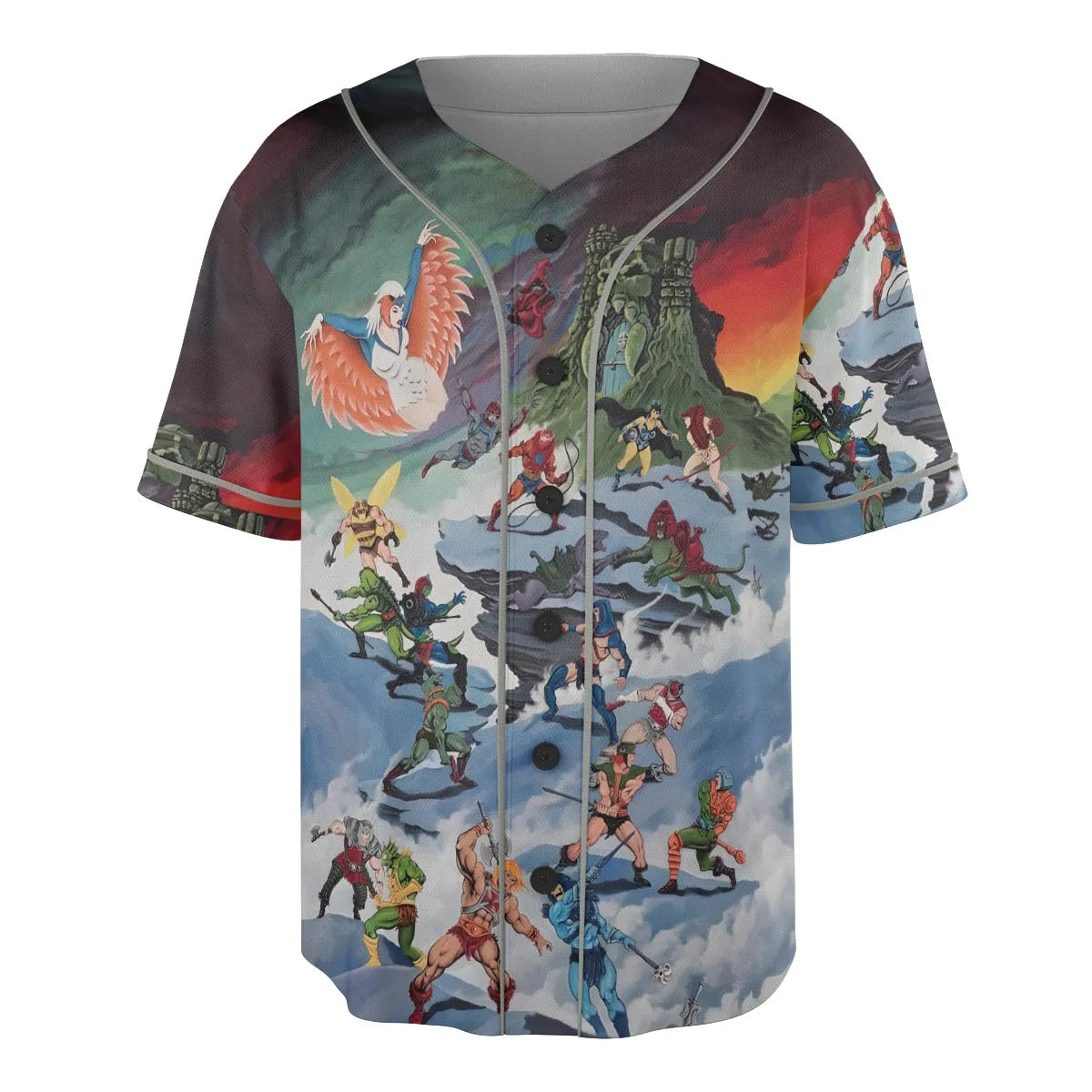 MOTU Castle Grayskull Battle Unisex Baseball Jersey