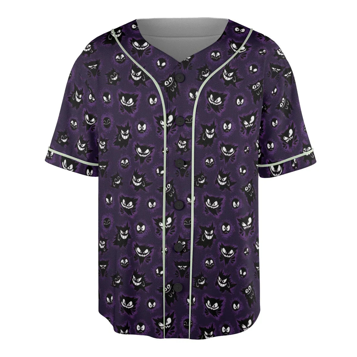 Gastly Haunter and Gengar Pokemon Pattern Unisex Baseball Jersey