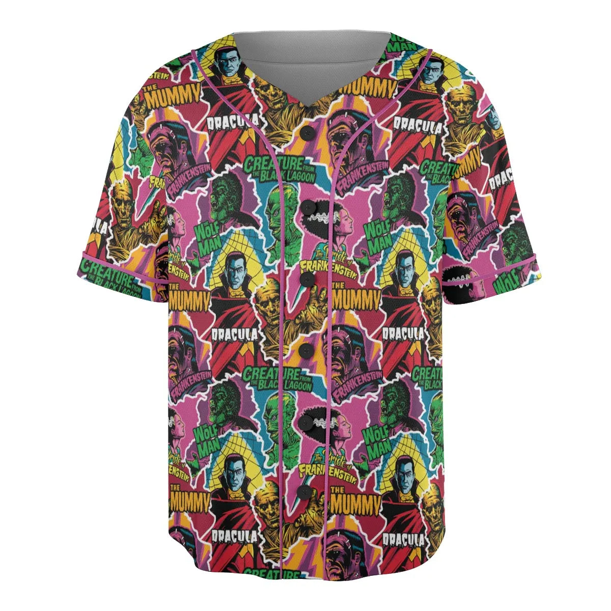 Monsters Pop Collage Universal Monsters Unisex Baseball Jersey