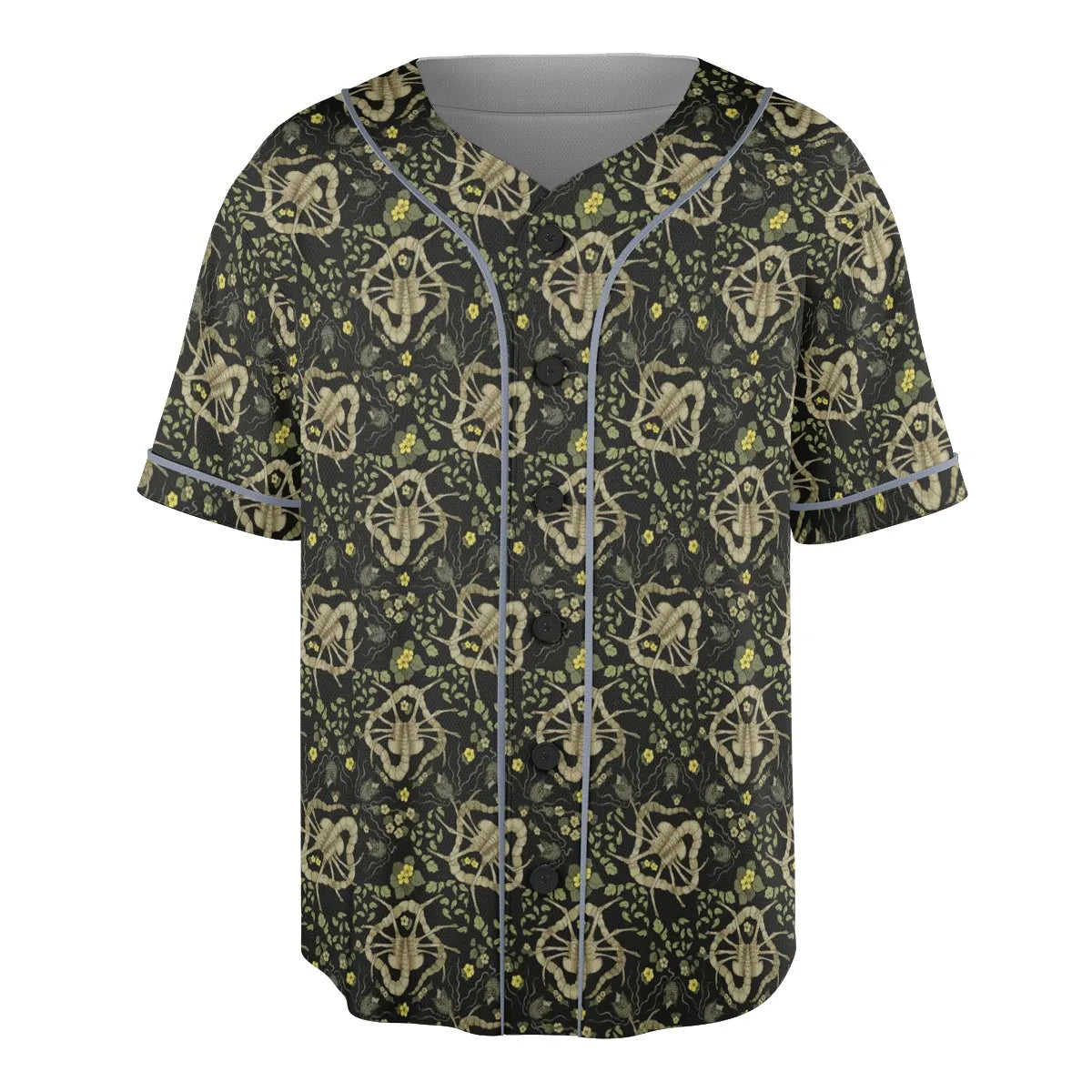 Facehugger Flower Pattern Alien Unisex Baseball Jersey