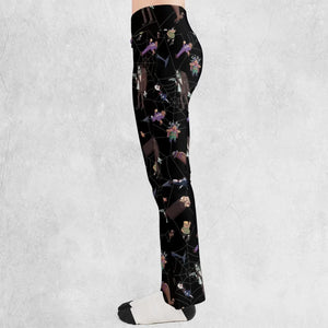 Groovie Addams Family  Cartoon Characters Flare Leggings