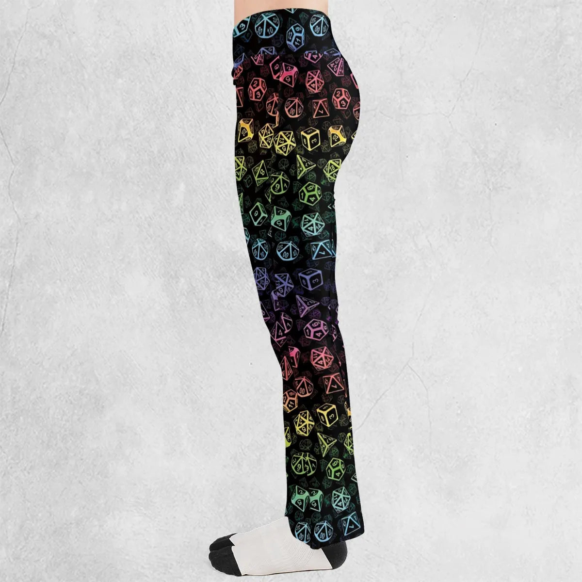 DnD Rainbow Dice Set Pattern Flare Leggings