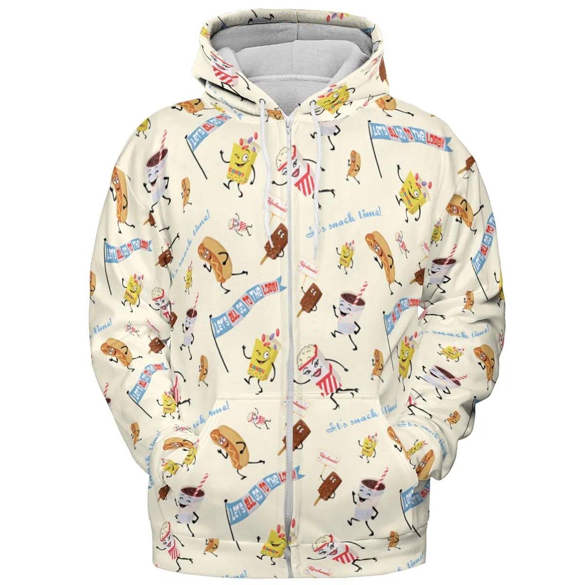 Let's All Go To The Lobby Retro Cartoon All-over Print Hoodie