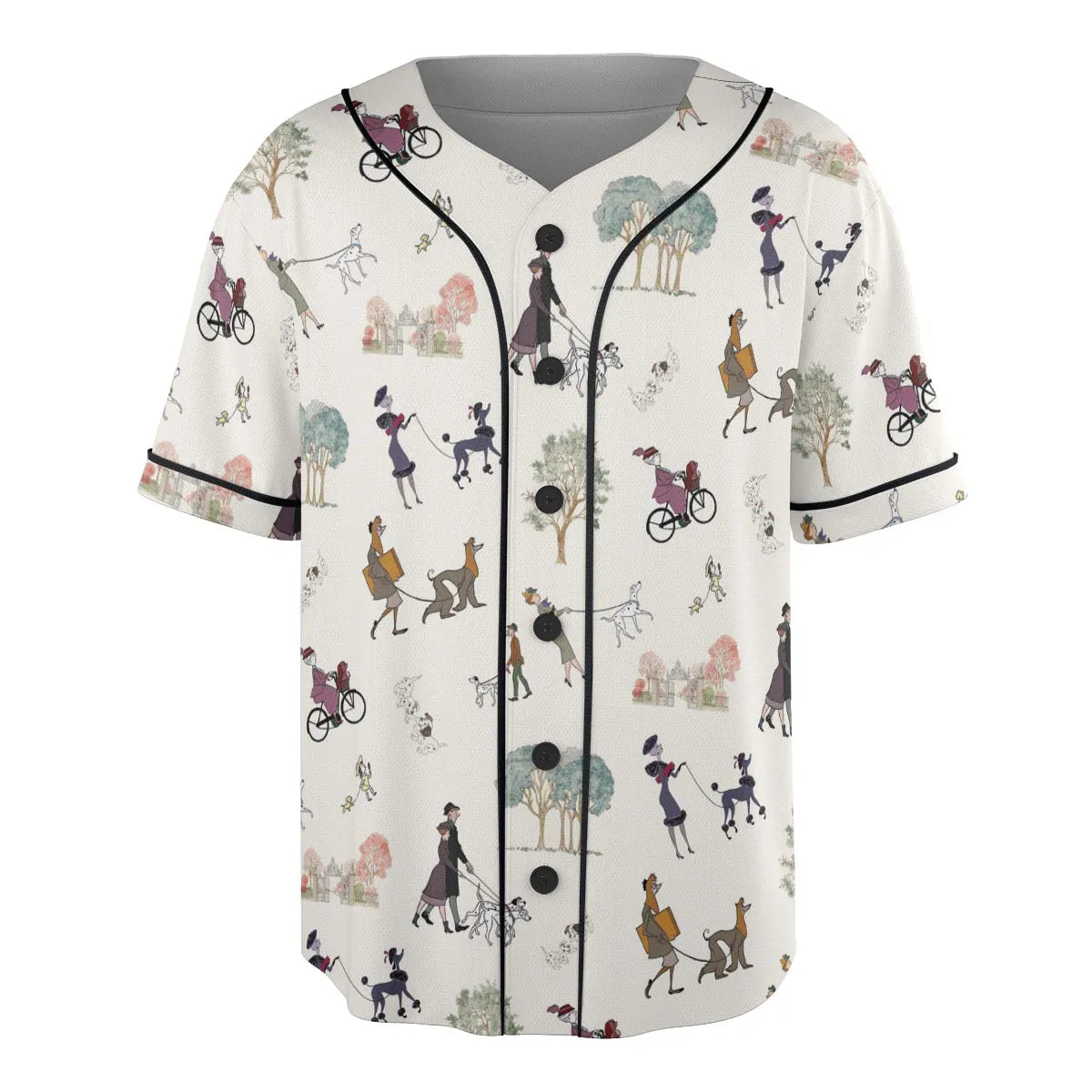 Dog Walking Look Alikes 101 Dalmations Unisex Baseball Jersey