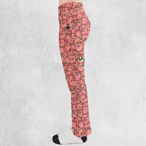Cute Kirby Waddle Doo Bandana Waddle Dee Meta Knight Kirby's Characters Flare Leggings
