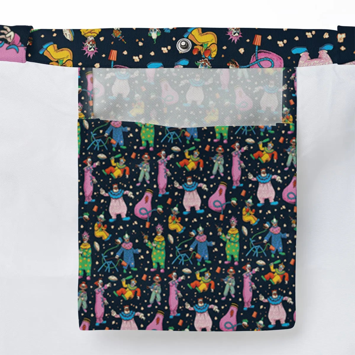 Clowns Popcorn Killer Klowns from Outer Space Pattern Large Tote Bag