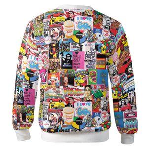 I heart 80s Collage Mr. T Back To the Future Pac-man Cardigan