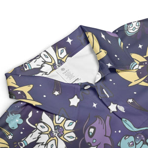 Galaxy Mew Psychic Type Pokemon AOP Men/Women Polo Shirt