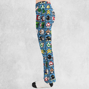 Mario Pixel Super Mario Pattern Flare Leggings