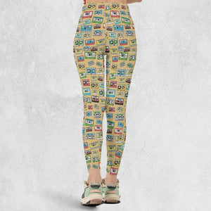 80s Playlist Pattern Legging