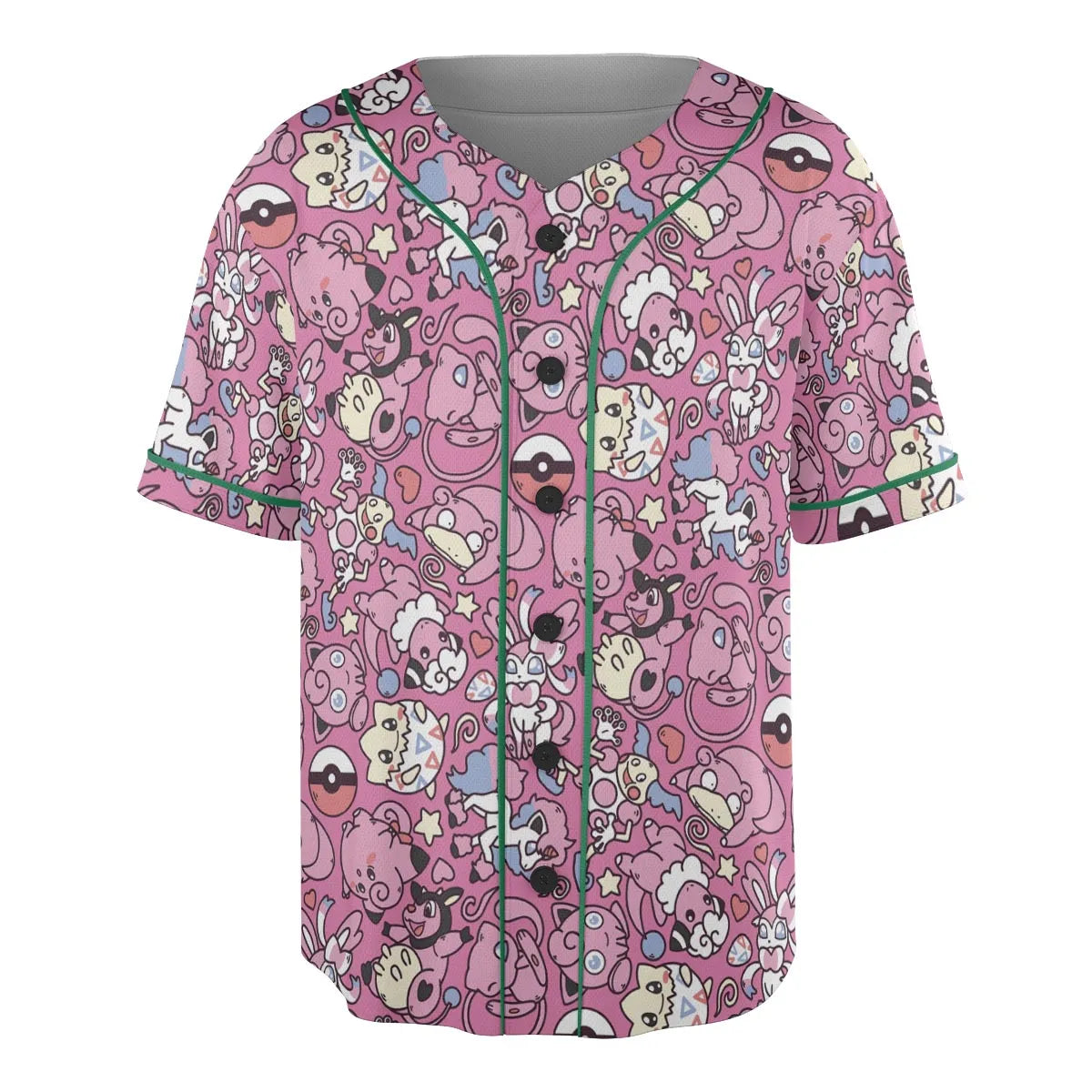 Fairy Pokemon Pattern Unisex Baseball Jersey
