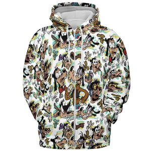 Many Faces Of Goofy All-over Print Hoodie