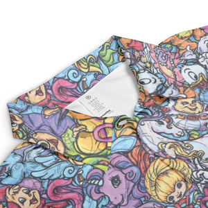 80s Throwback Cartoon Pattern AOP Men/Women Polo Shirt