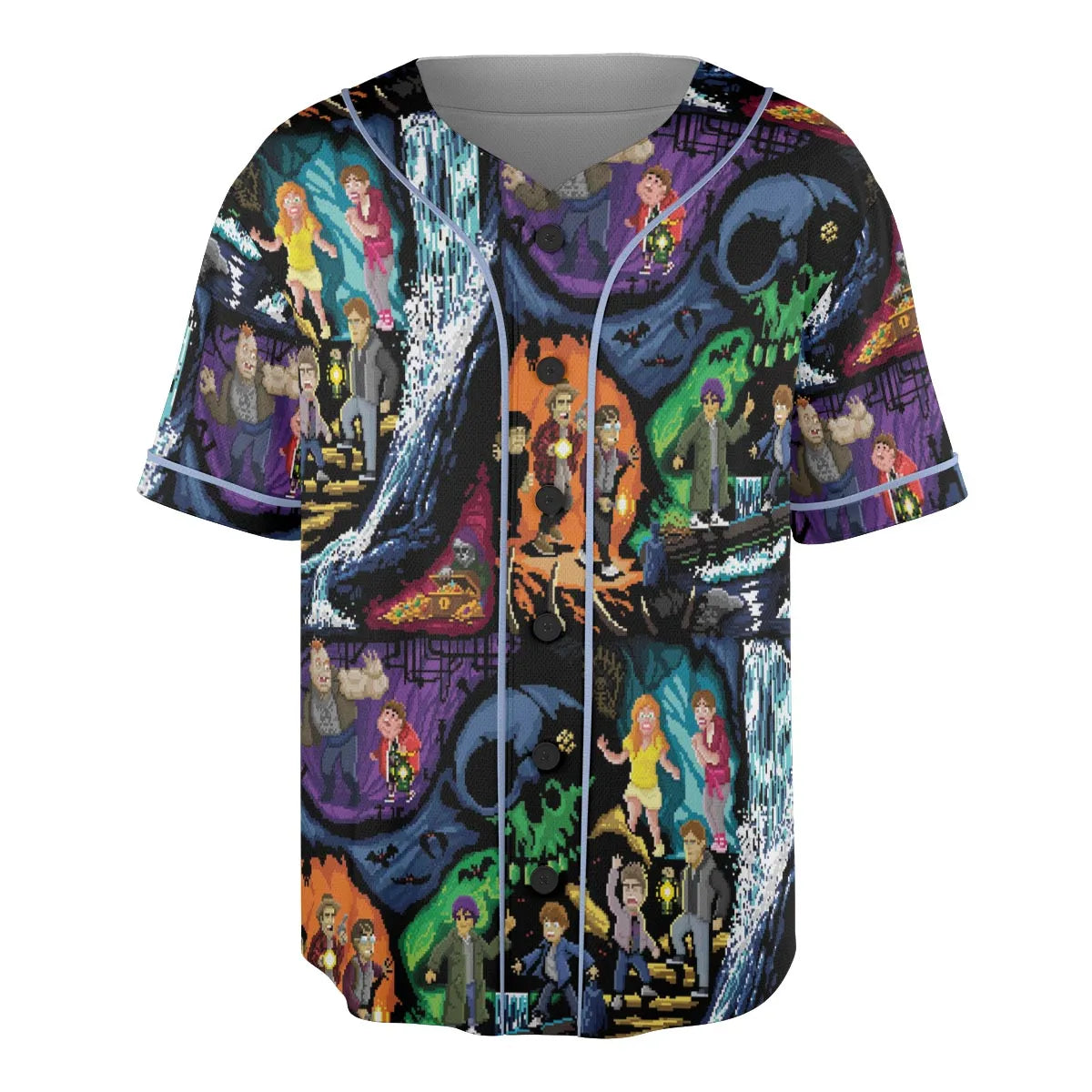Goonies 80s Pixel Art Unisex Baseball Jersey