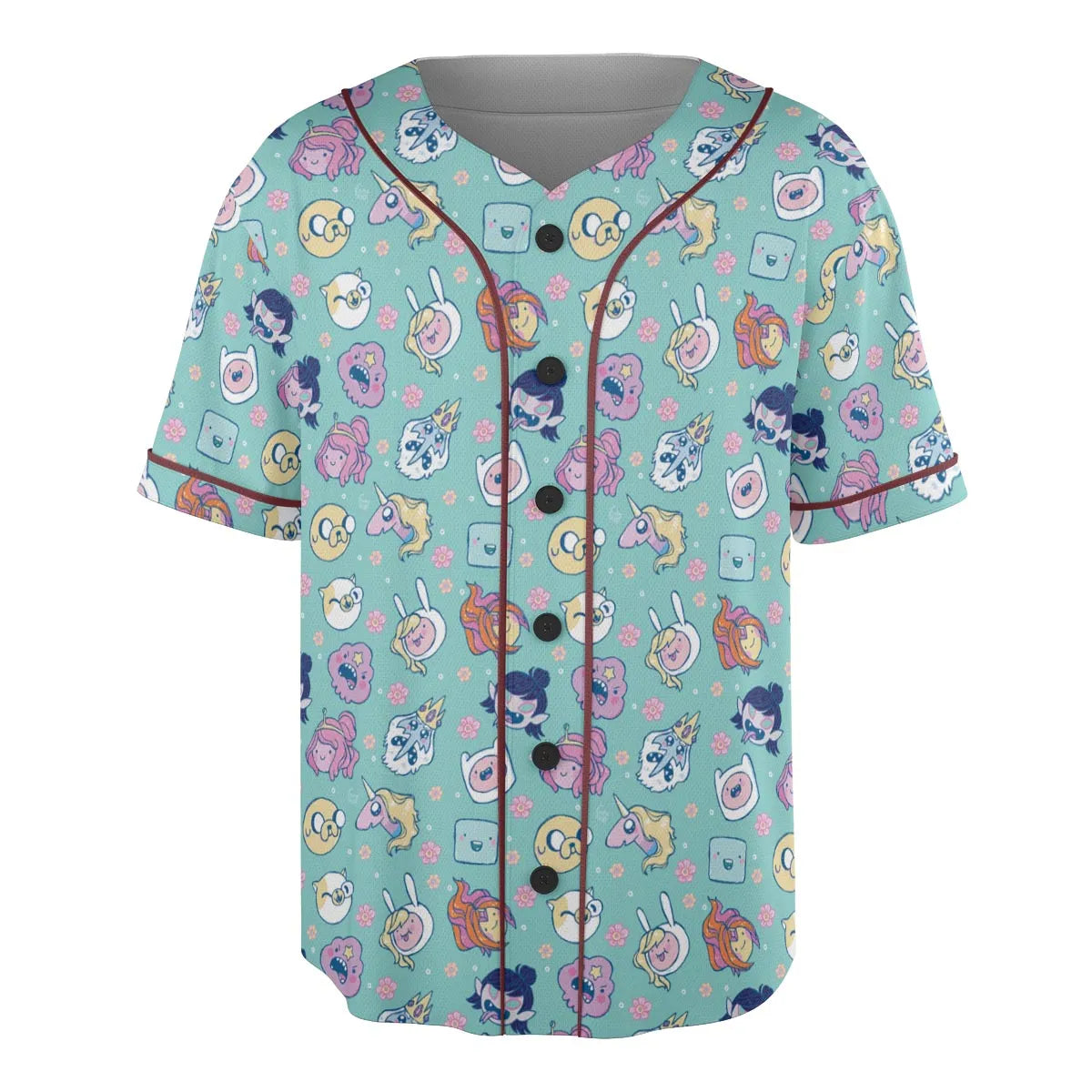 Adventure Time Floral Pattern Unisex Baseball Jersey