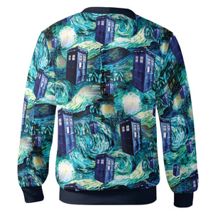 Tardis Starry Night Doctor Who Cardigan