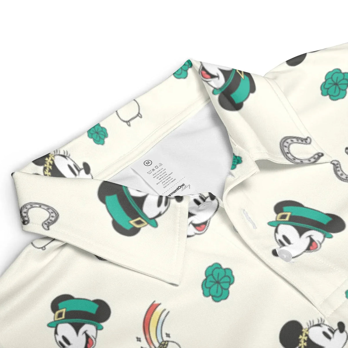 Mickey and Minnie St. Patrick's Day Pattern AOP Men/Women Polo Shirt
