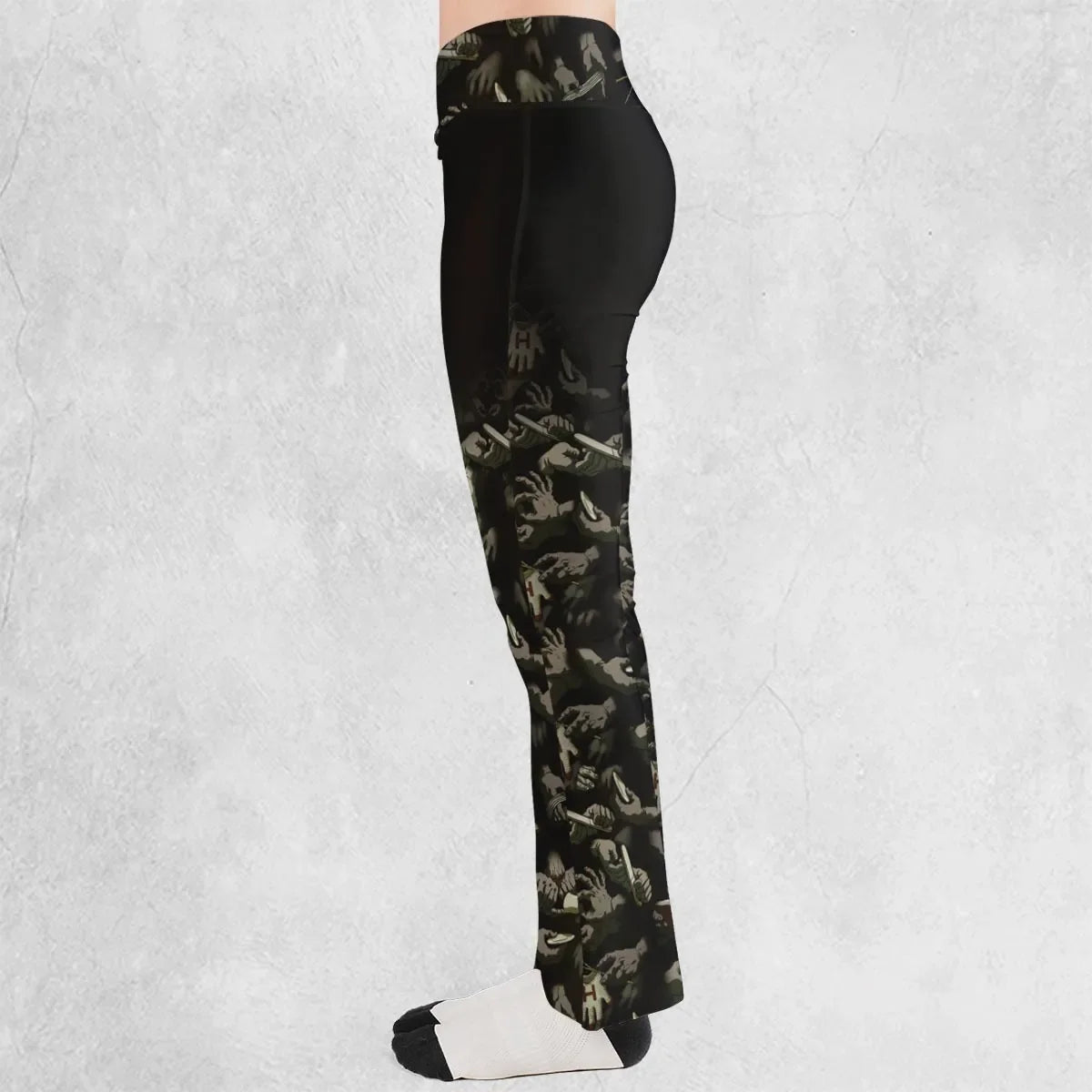Funny Helping Hands Labyrinth Flare Leggings