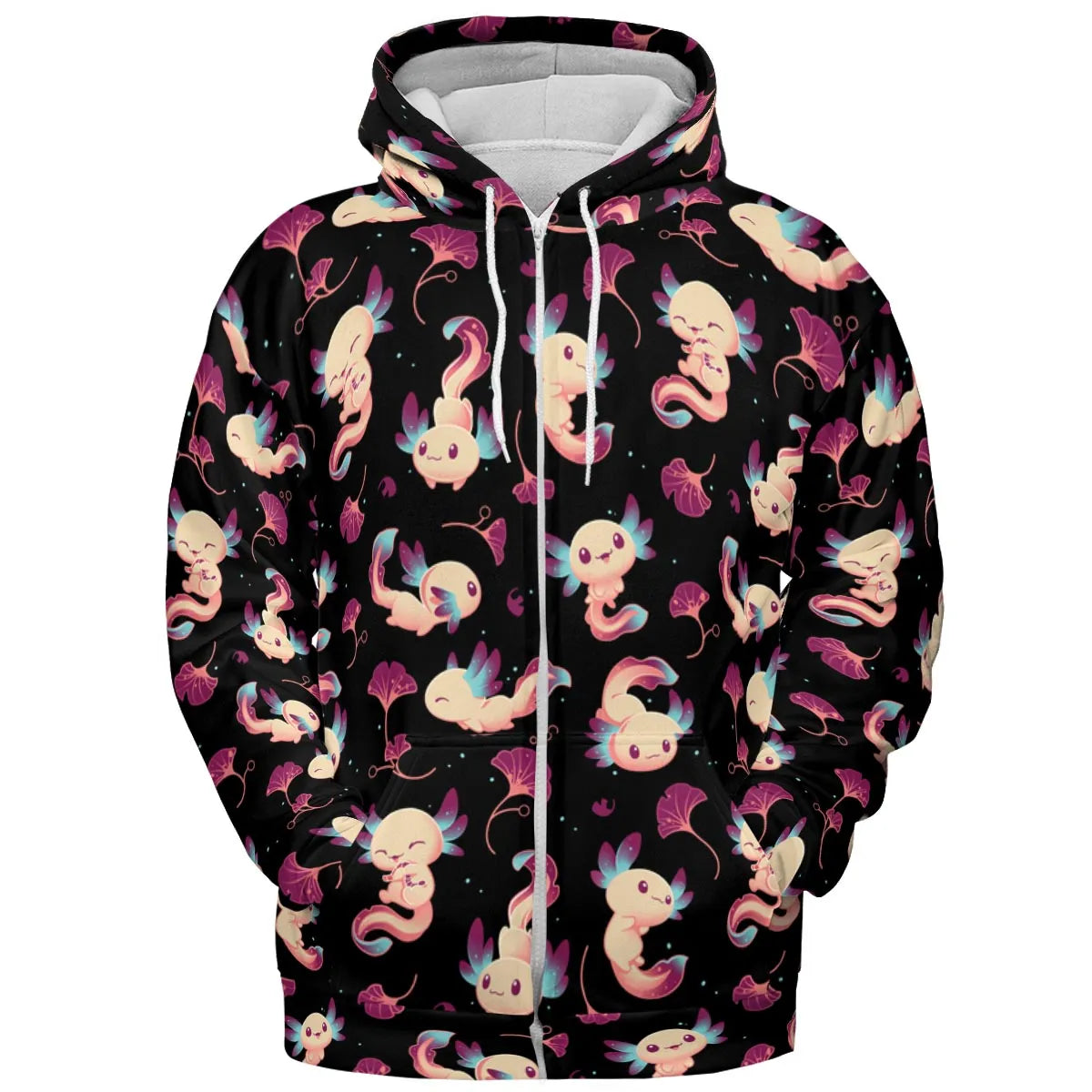 Axolotl Wonders Cute Salamanders Pattern All-over Print Hoodie