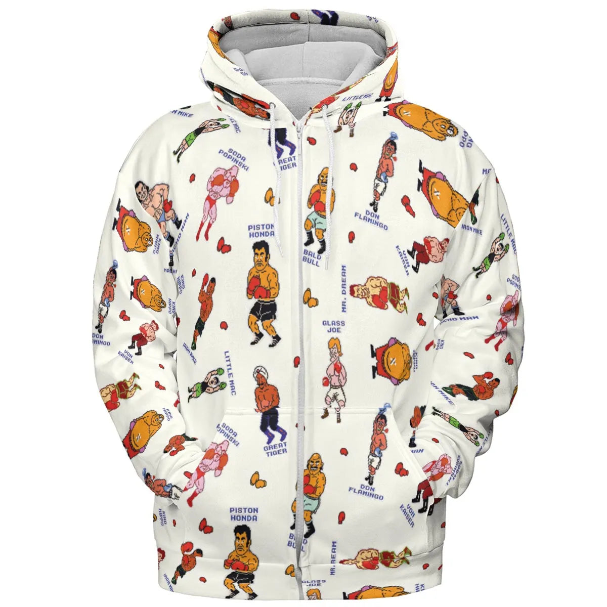 Retro Game Punch Out All-over Print Hoodie