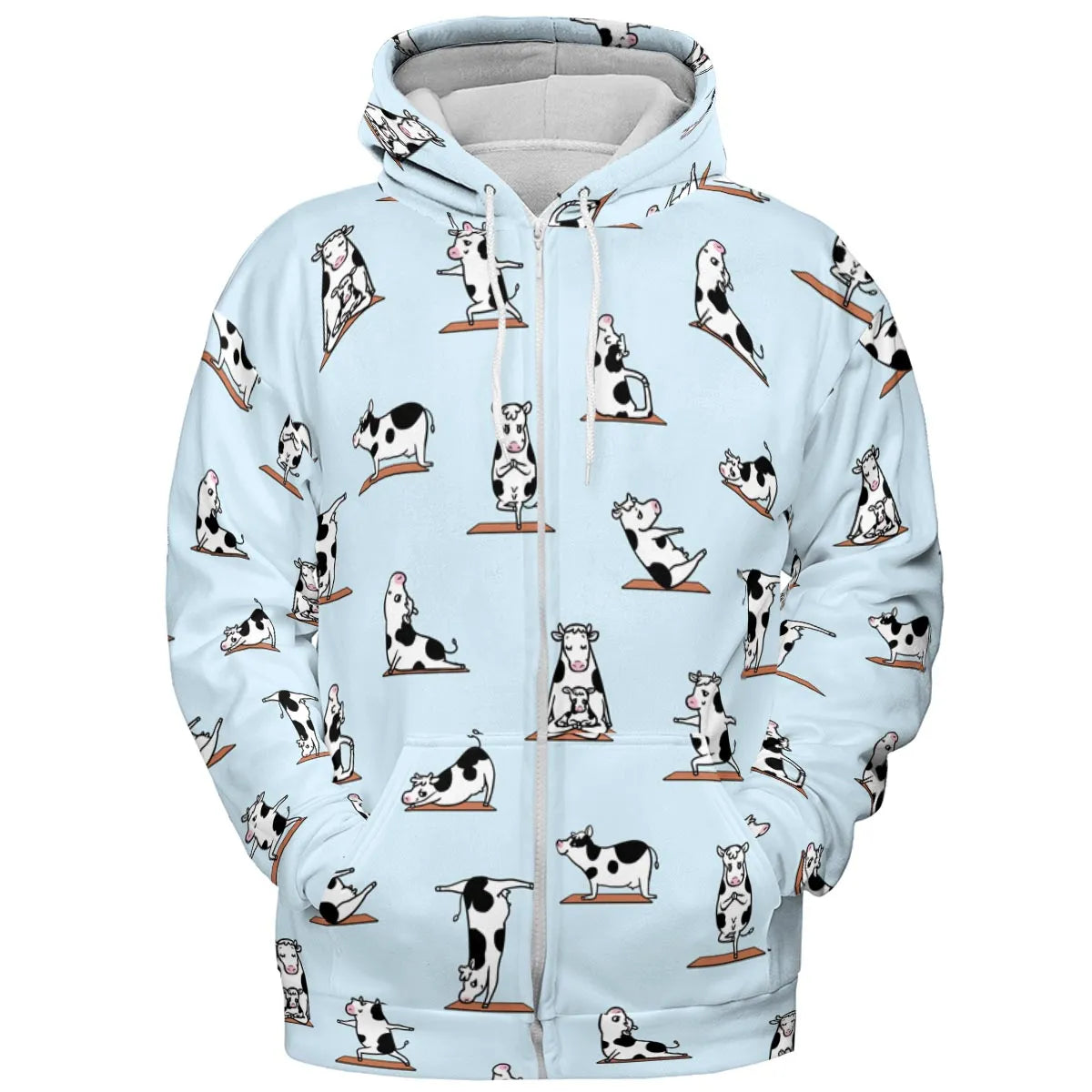 Moo Yoga Pattern All-over Print Hoodie