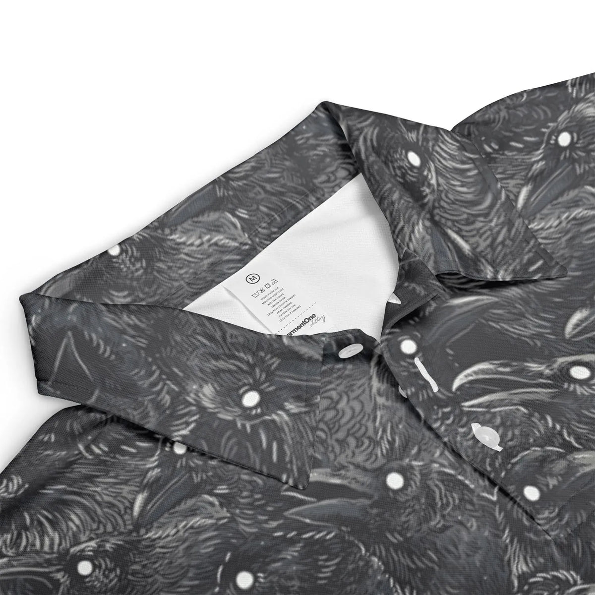 Black Raven Pattern AOP Men/Women Polo Shirt
