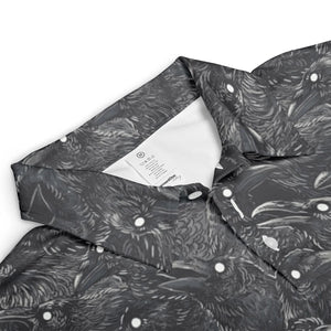 Black Raven Pattern AOP Men/Women Polo Shirt