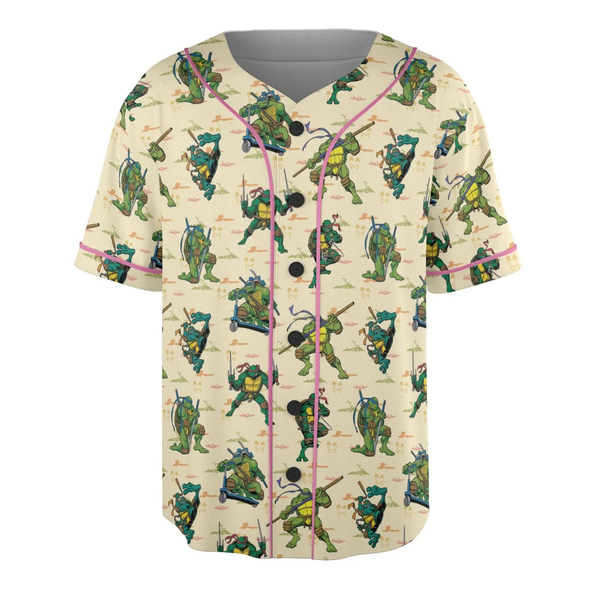 TMNT Characters Weapon Pattern Unisex Baseball Jersey