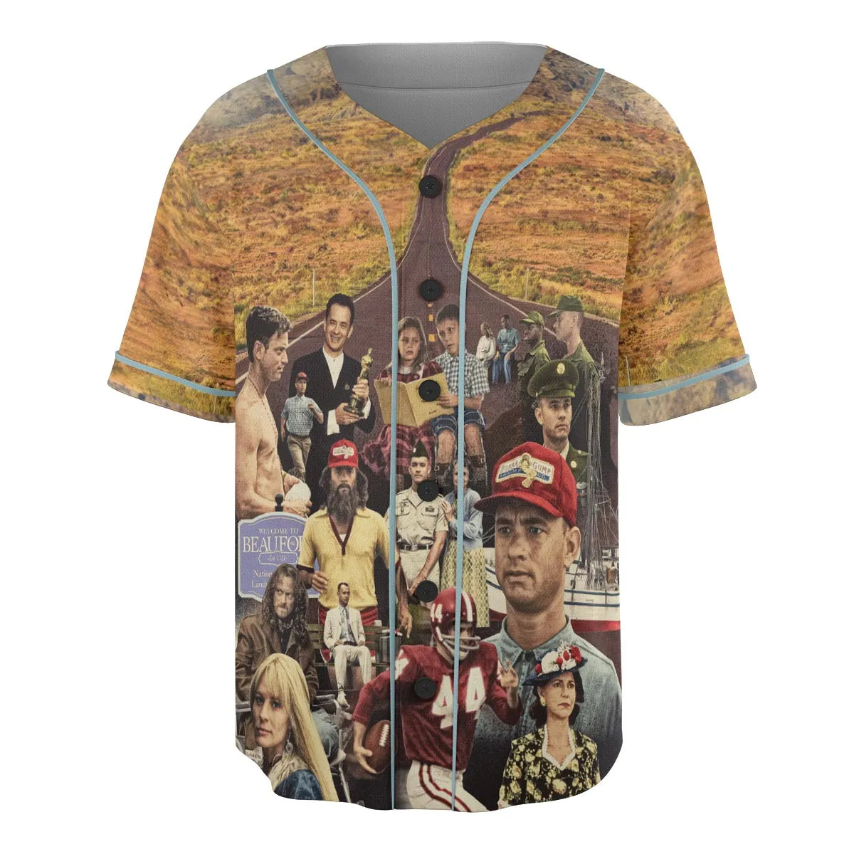 Forrest Gump's Journey Collage Unisex Baseball Jersey