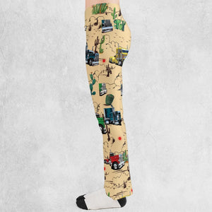 Peterbilt Semi Truck Pattern Flare Leggings