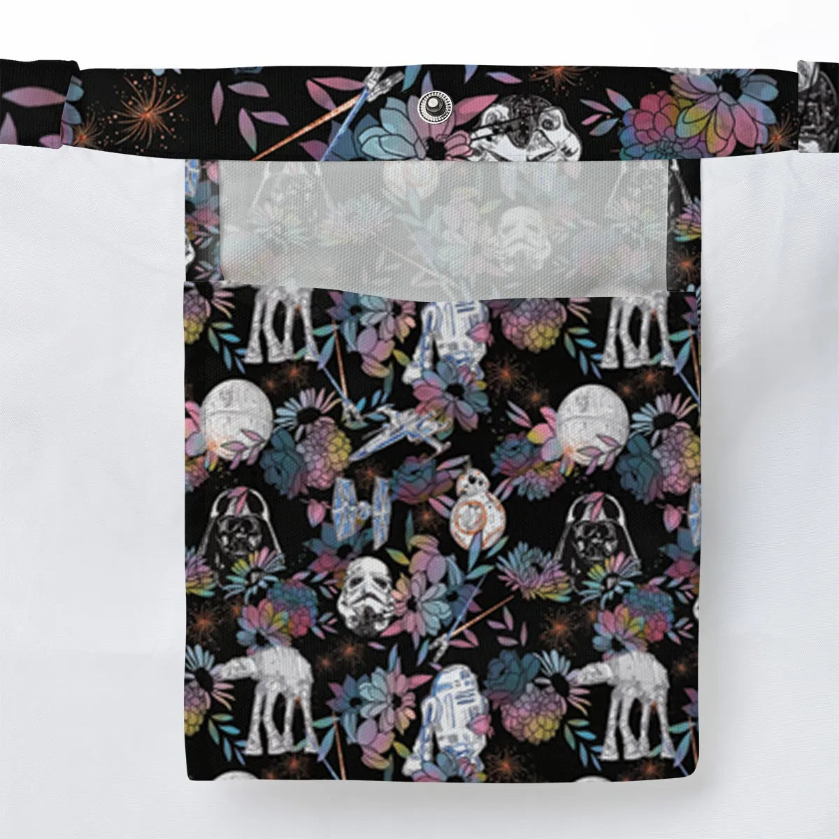 Floral Wars Dark Side Star Wars Pattern Large Tote Bag