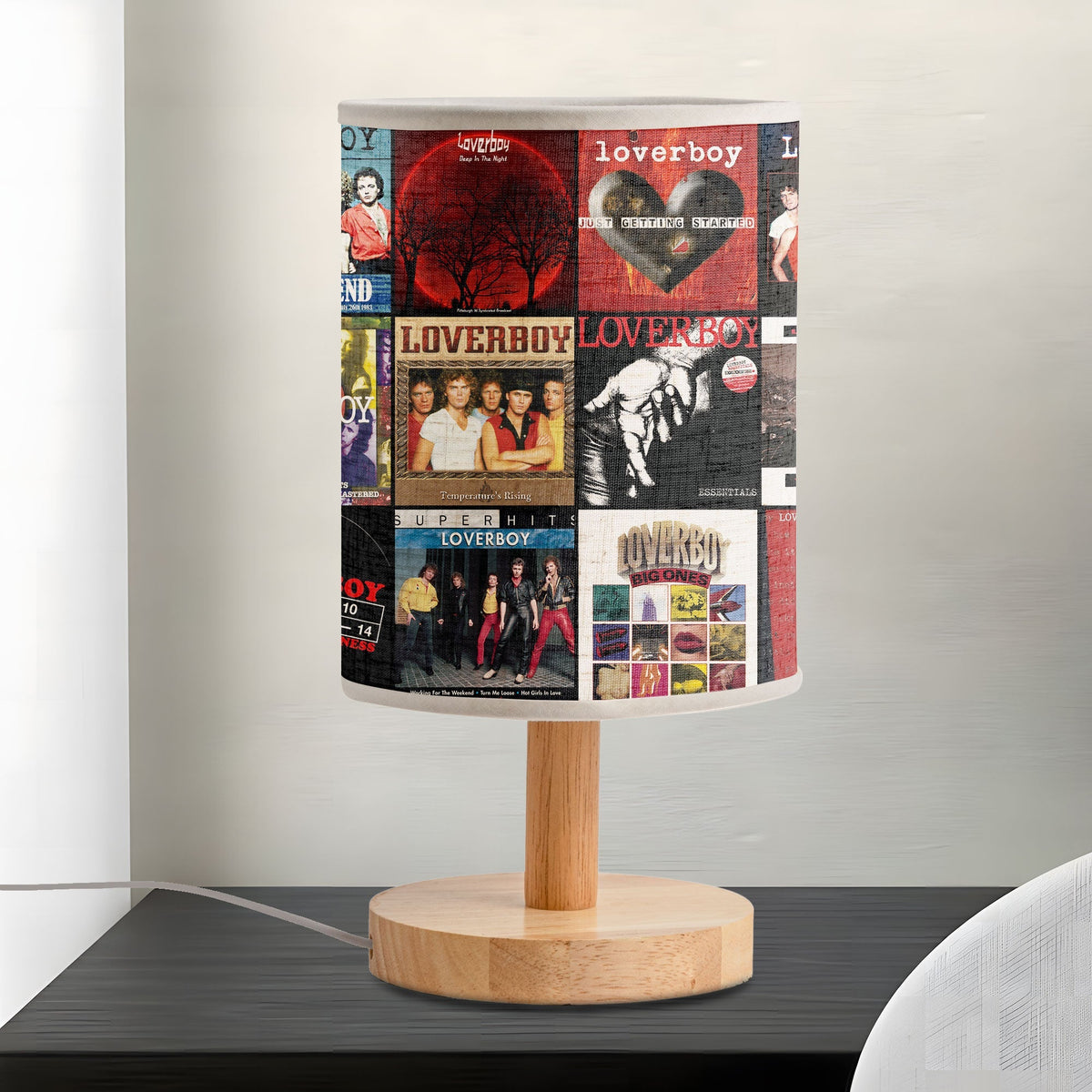Loverboy Album Collage Lamp Retro Rock Night Light for Music Lovers