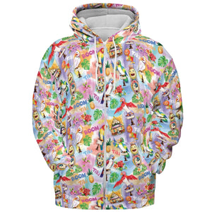 Tiki Room With Orange Bird All-over Print Hoodie