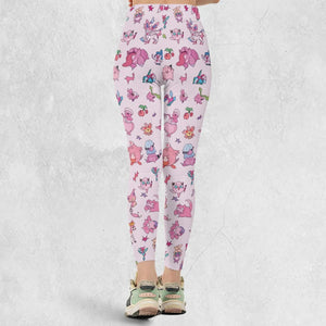 Team Pink Pokemon Pattern Legging