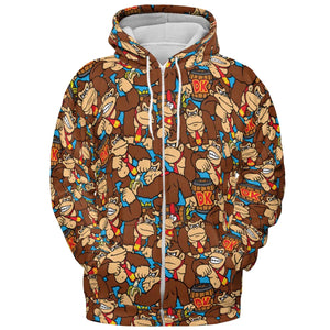 Donkey Kong Pattern All-over Print Hoodie