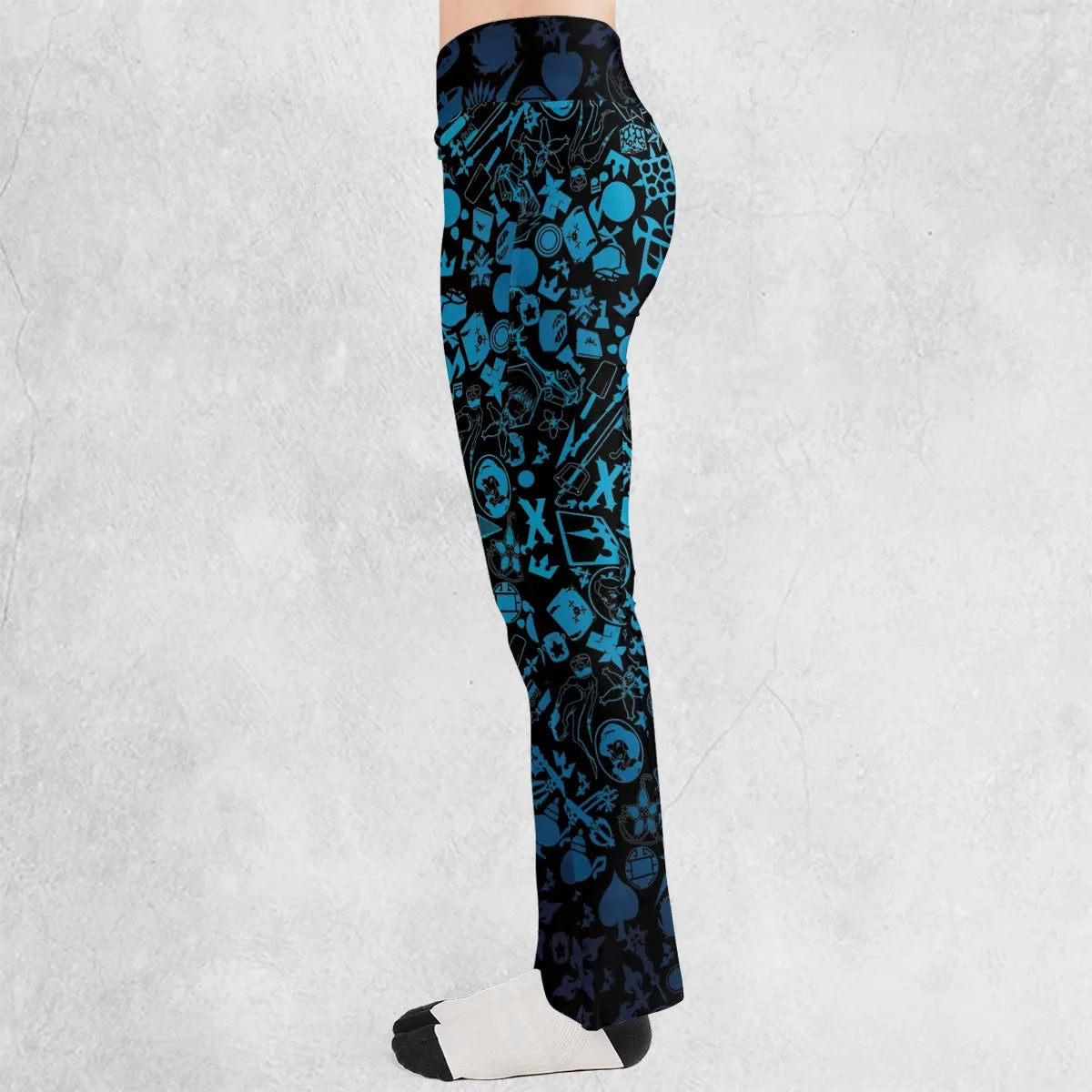 Blue Key Heart Kingdom Hearts Flare Leggings