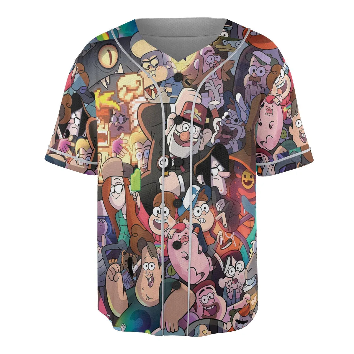 Gravity Falls Characters Pattern Unisex Baseball Jersey