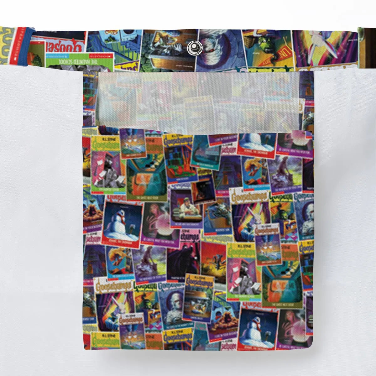 Goosebumps Monster Collage Pattern Large Tote Bag