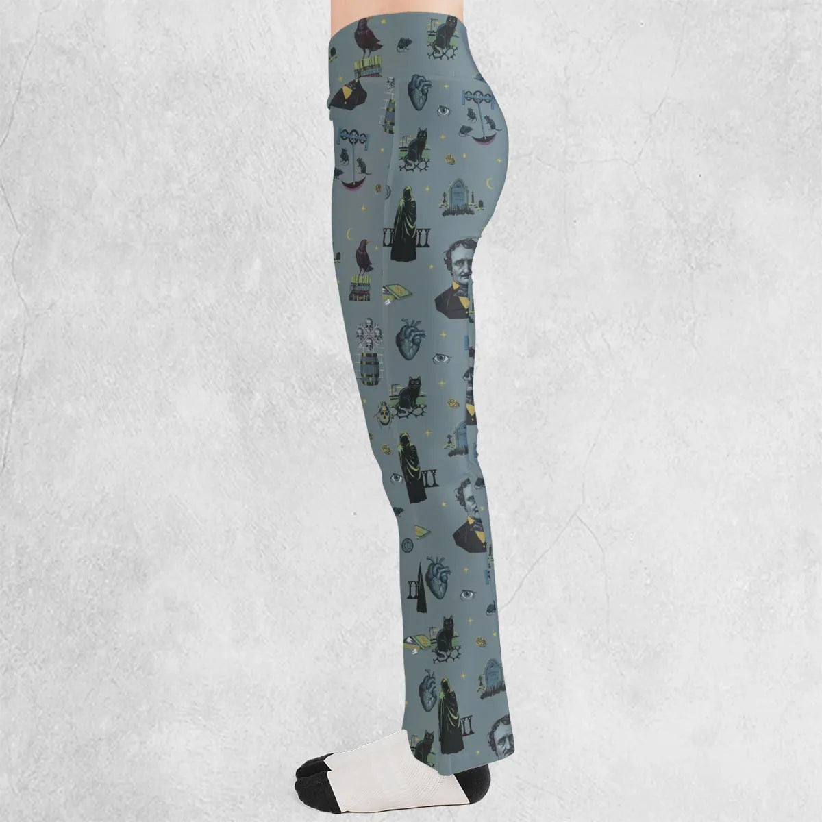 The Dark Themed Edgar Allan Poe Flare Leggings